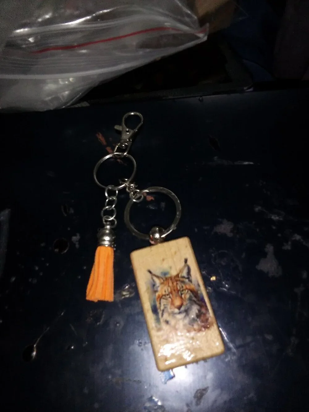 Handmade Lynx Bag Charm Keychain